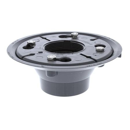 Jones Stephens 2in x 3in Gray PVC Shower Drain Body with PVC Clamp Ring D50900